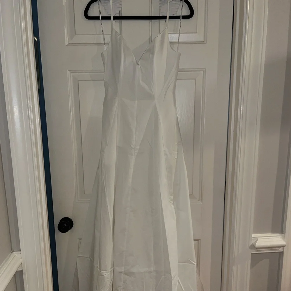 NWT Andrea Iyamah Vola White Maxi Dress - Picture 13 of 13